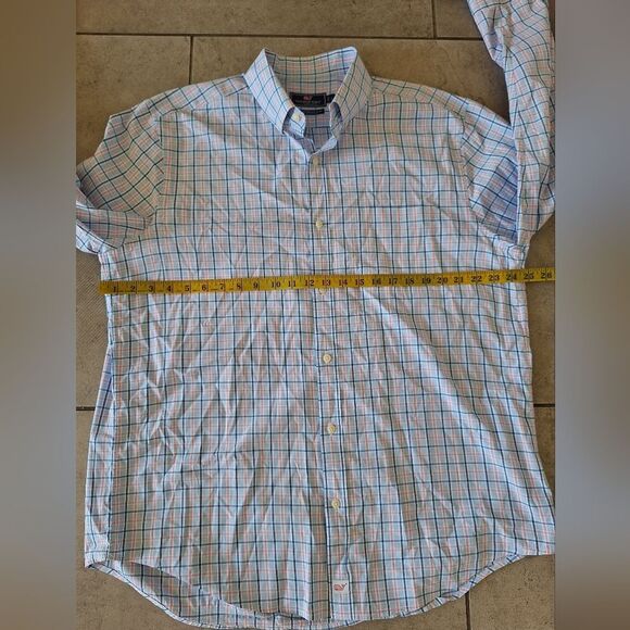 Vineyard Vines Shirt Mens Large Classic Fit Murray Tattersall Check Poplin - Picture 6 of 8